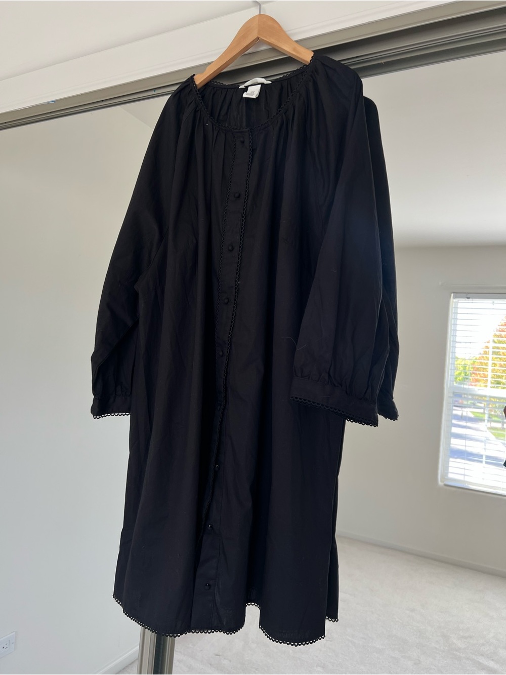 Black Button-Front Women's Dress